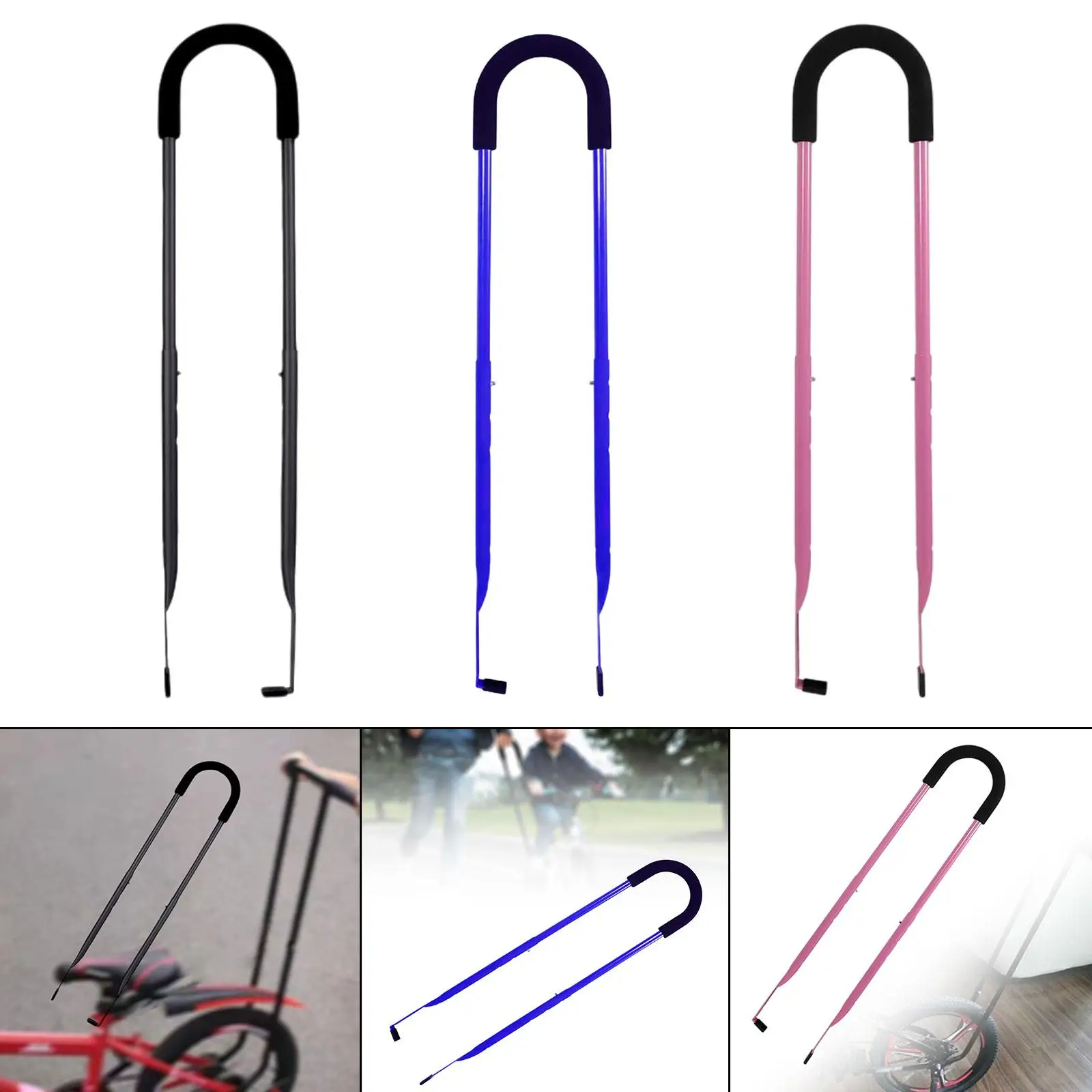 Bike Training Handle Easy to Install Bike Learning Push Handle Children