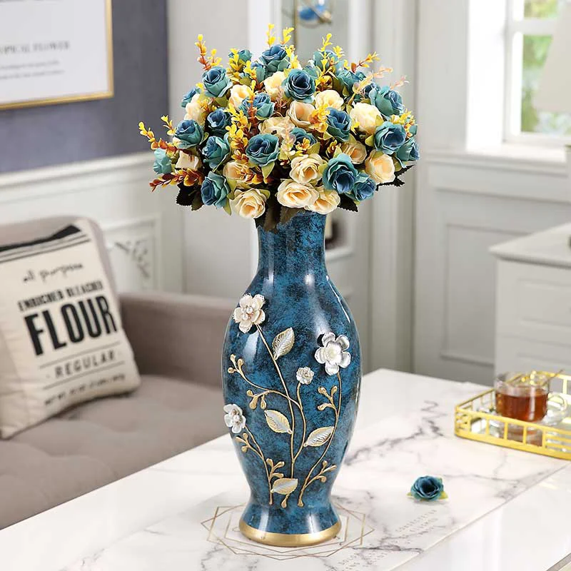 

blue ceramic vase living room home decorations Light luxury Flower Pots Flower Pot Decoration Accessories Декор Декор