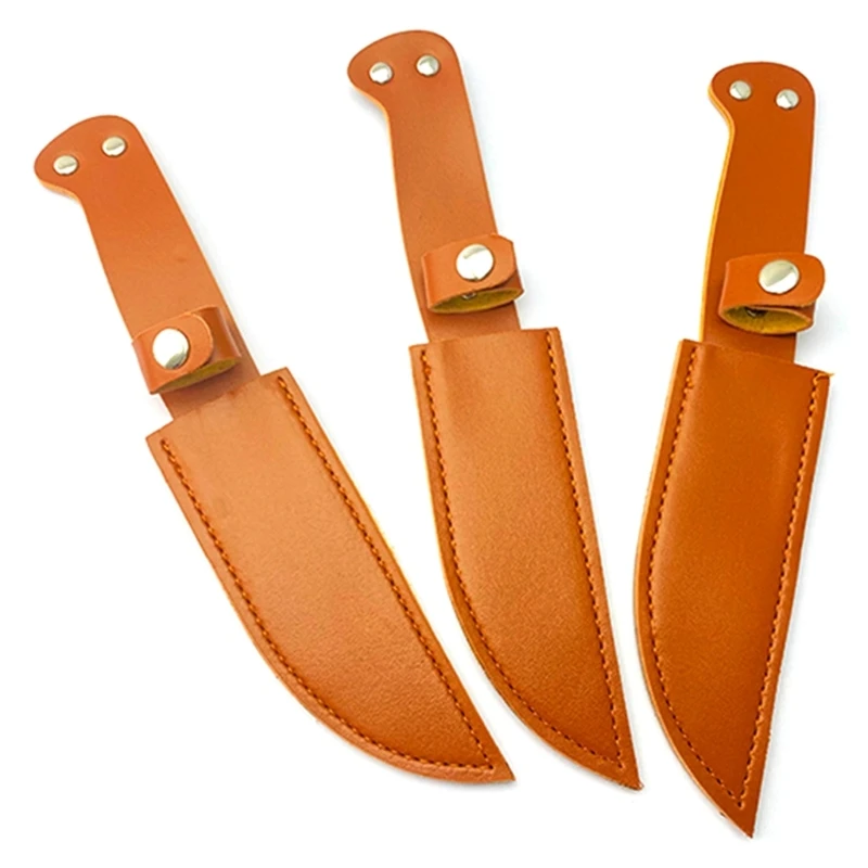 Quality Fixed Blade Straight Knife Holder Outdoor Tool Belt Loop Hunt Multi Holster Carry Sheath PU Leather Scabbard for Camping