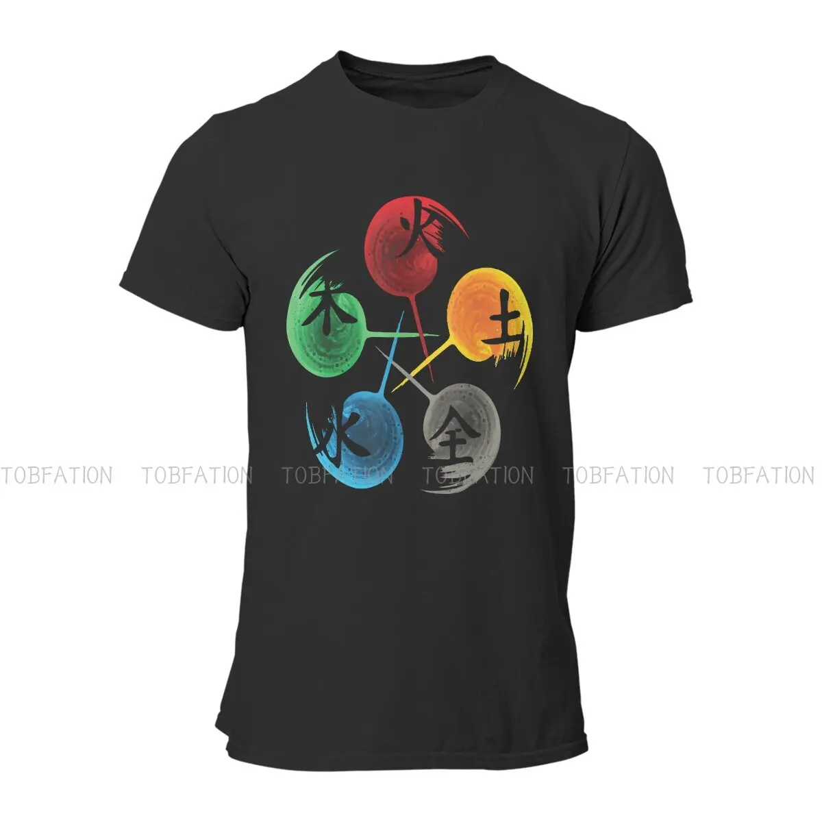 The Five Elements Of Qigong  Graphic TShirt Tai Chi Movement To Keep Fit Printing Tops Leisure T Shirt Men Short Sleeve