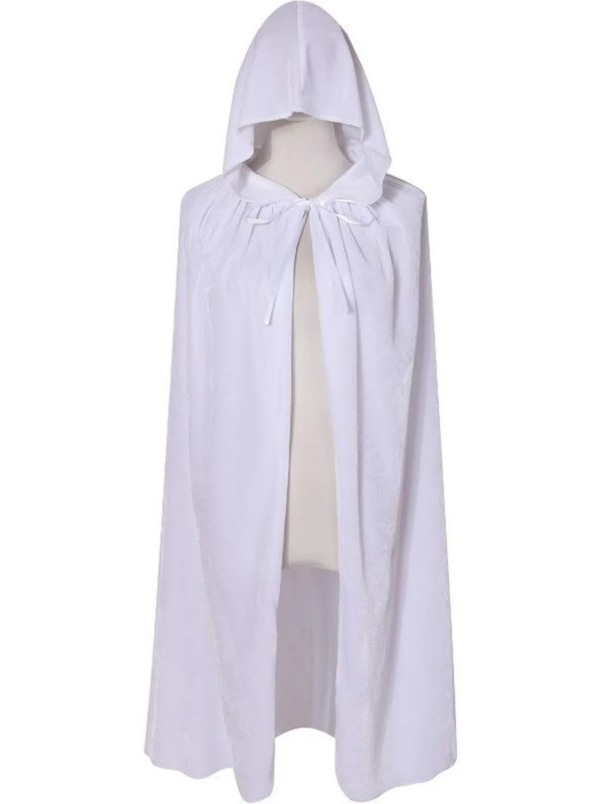 

Новый белый бархатный плащ с капюшоном для взрослых мужчин, костюм для ролевых игр и сценических выступлений, мужской модный осенний традиционный костюм из полиэстера