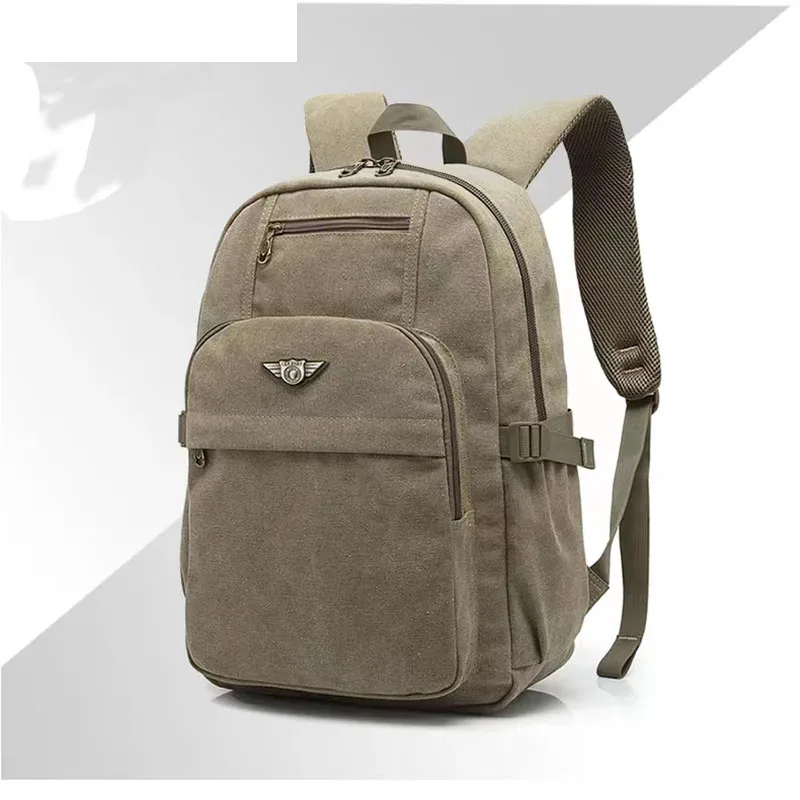 

Men's Canvas Backpack Zipper Rucksacks Laptop Travel Shoulder Mochila Notebook Schoolbags Vintage College School Bags