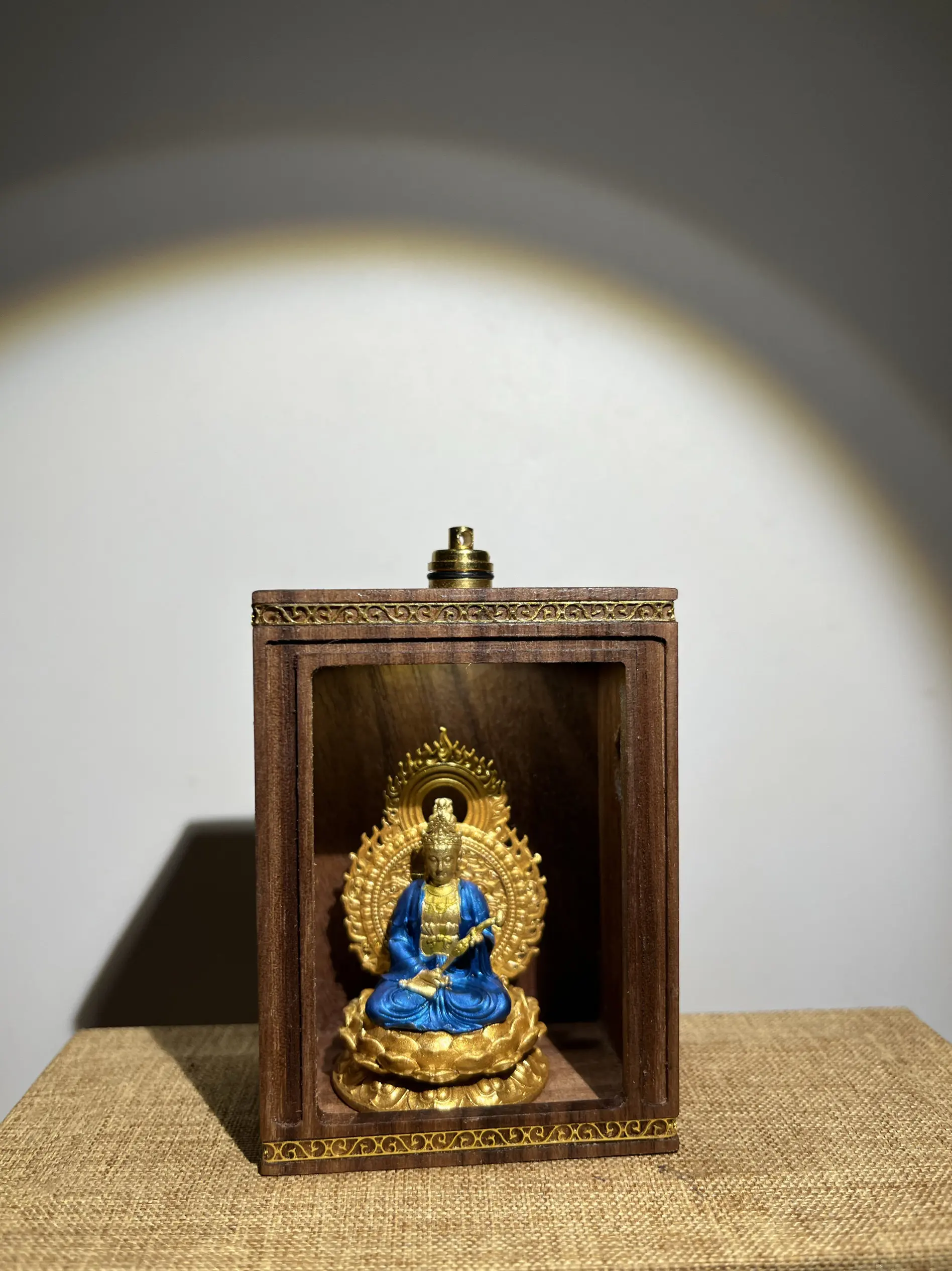 Puxian Bodhisattva Pure Painted Buddha Statue with Black Walnut Niche Twelve Zodiac Signs Snake Guardian Birth