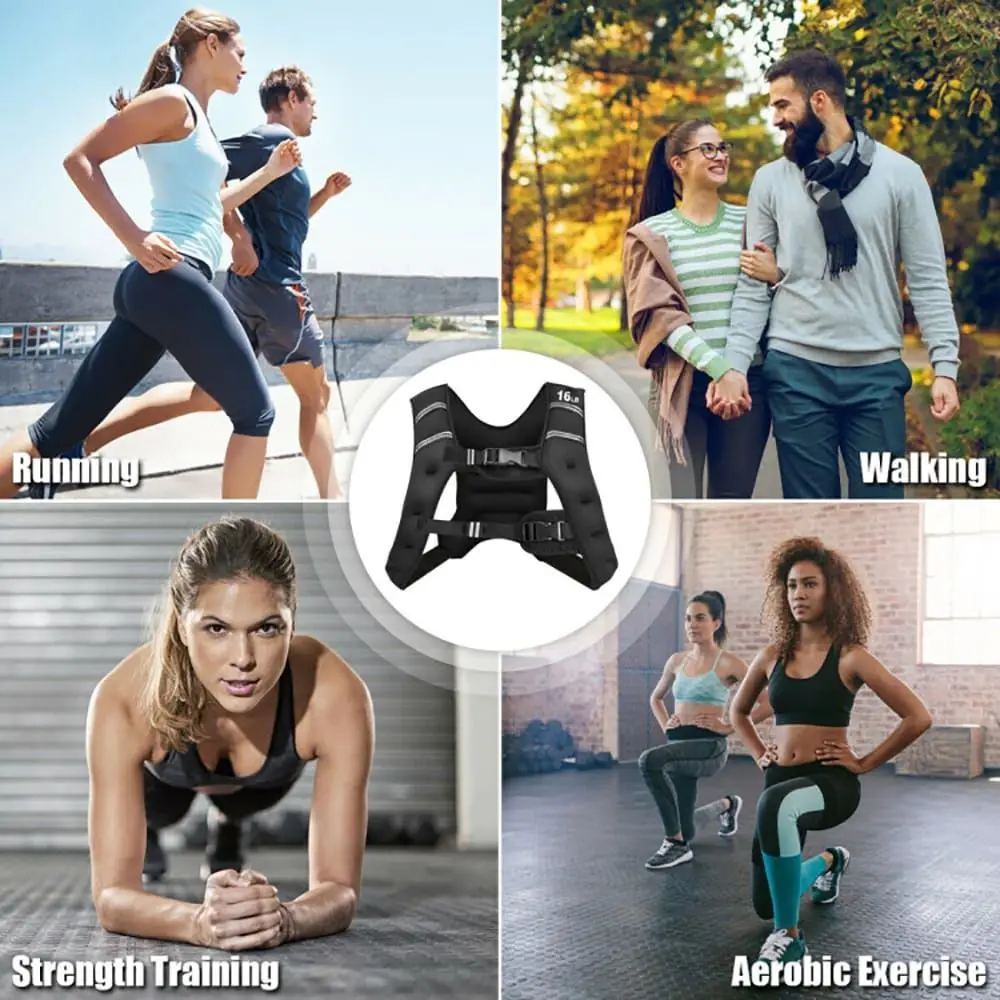 سترة وزن للتدريب قابلة للتعديل مع معدات حقيبة شبكية لعشاق اللياقة البدنية
