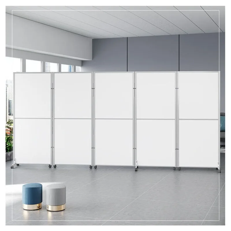 Office mobile screen foldable factory workshop movable partition wall push pull pulley baffle wall warehouse enclosure