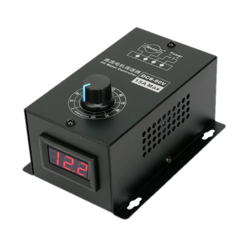 Adjustable Digital Display DC Motor Speed Controller PWM Regulator 12V 24V 48V 60V 72V 90V 1000W Reversible 15A