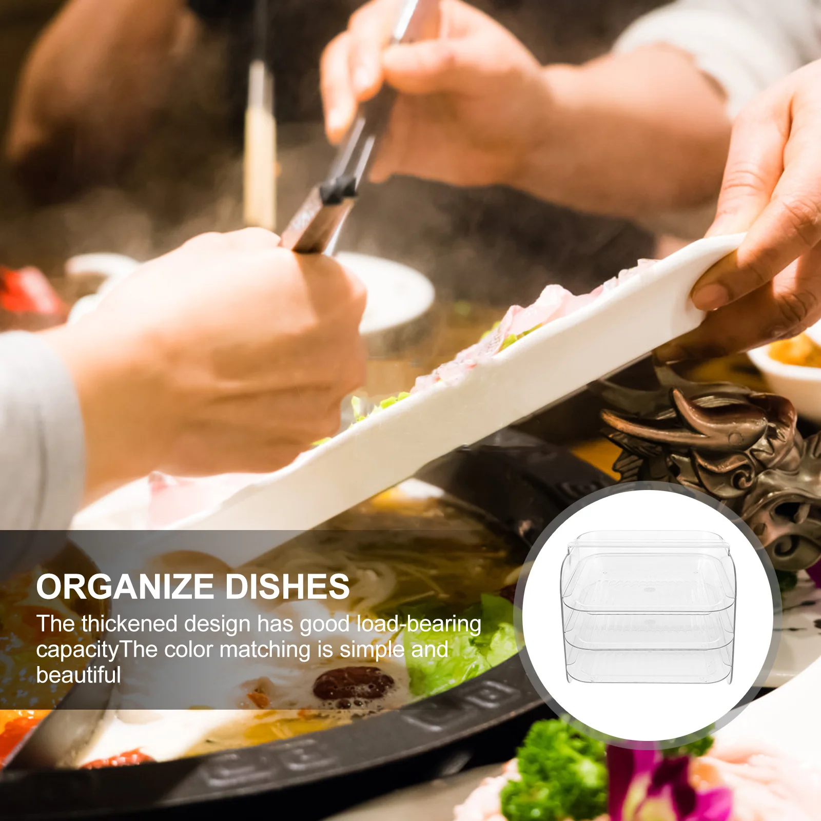 

1Pcs Multi-Layer Food Shelf Sturdy Plastic Material Compact Size Odor Prevention Desktop Use Food Storage Rack