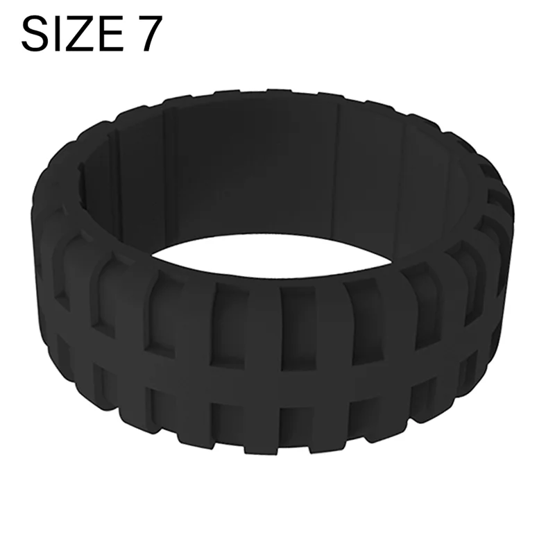 9.0mm Popular for Women Silicone Cool Rings Rectangle Silicone Wedding Ring Environmental Tire Sports Ring 7