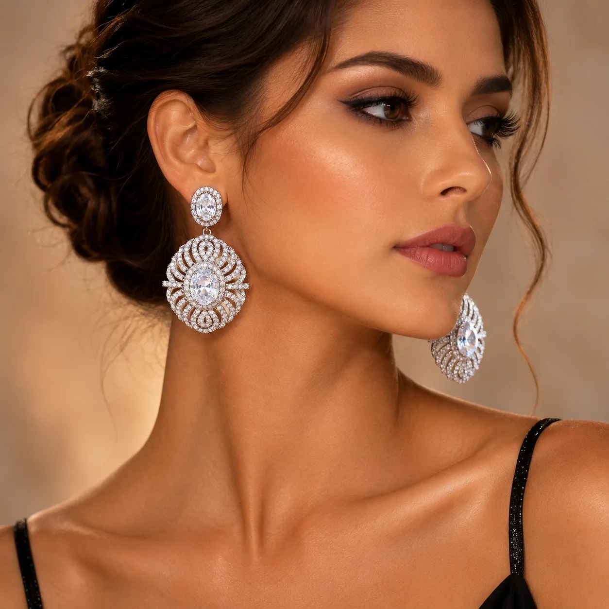 vintage-sparkly-cubic-zirconia-drop-earrings-large-floral-dangle-earrings-luxury-statement-wedding-dinner-party-jewelry