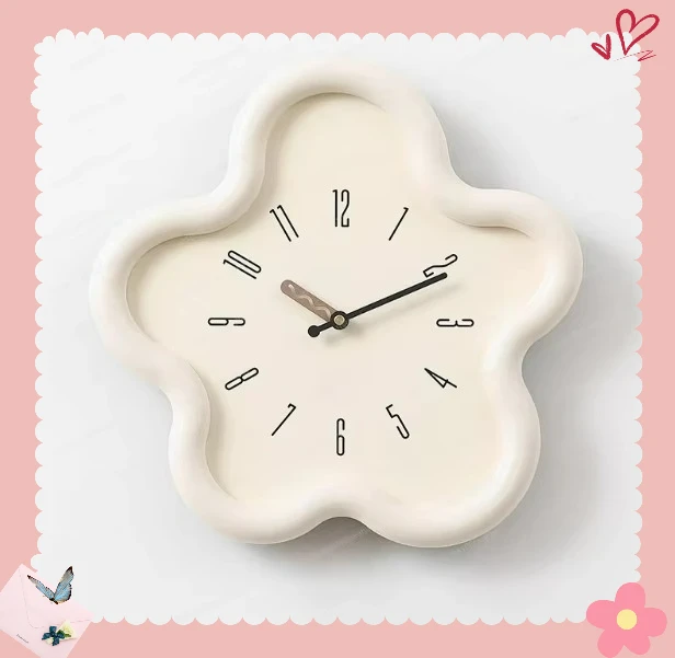 Modern and Minimalist Clock, Non Perforated Cream Style Living Room Clock,restaurant Creative Swing Clock