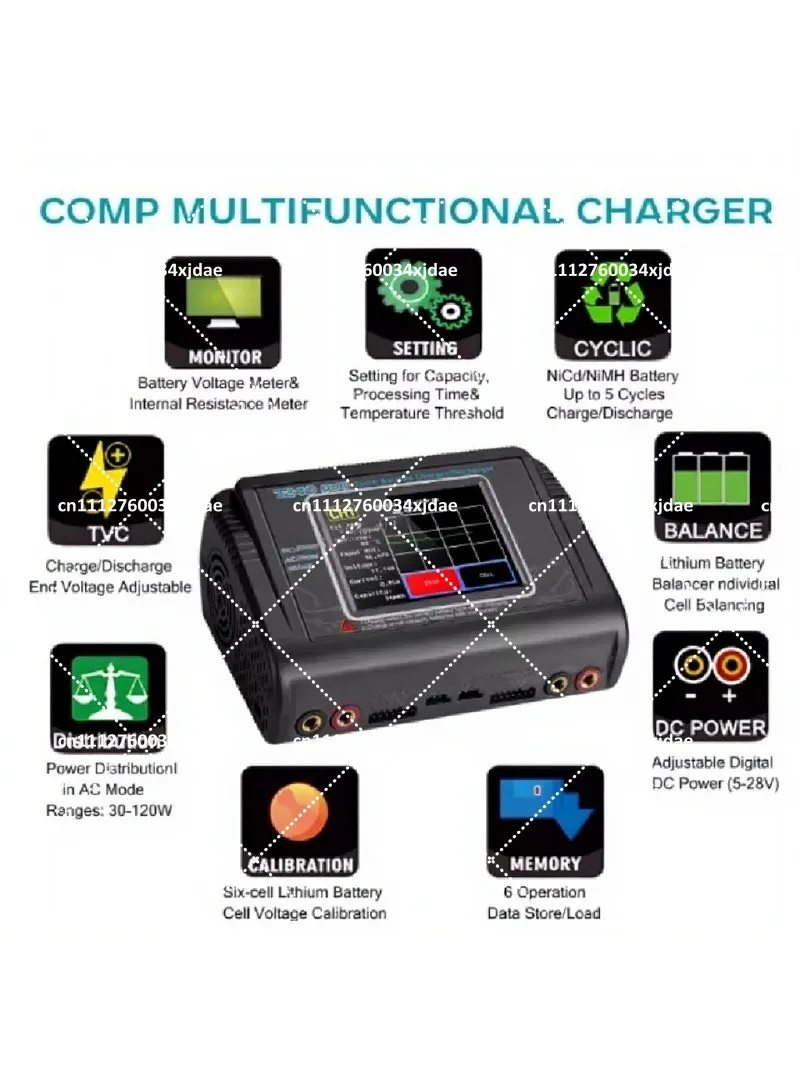 Touch Screen Balance Charger for RC LiPo Battery, Smart Digital Charger for RC Car Boat Drone Battery