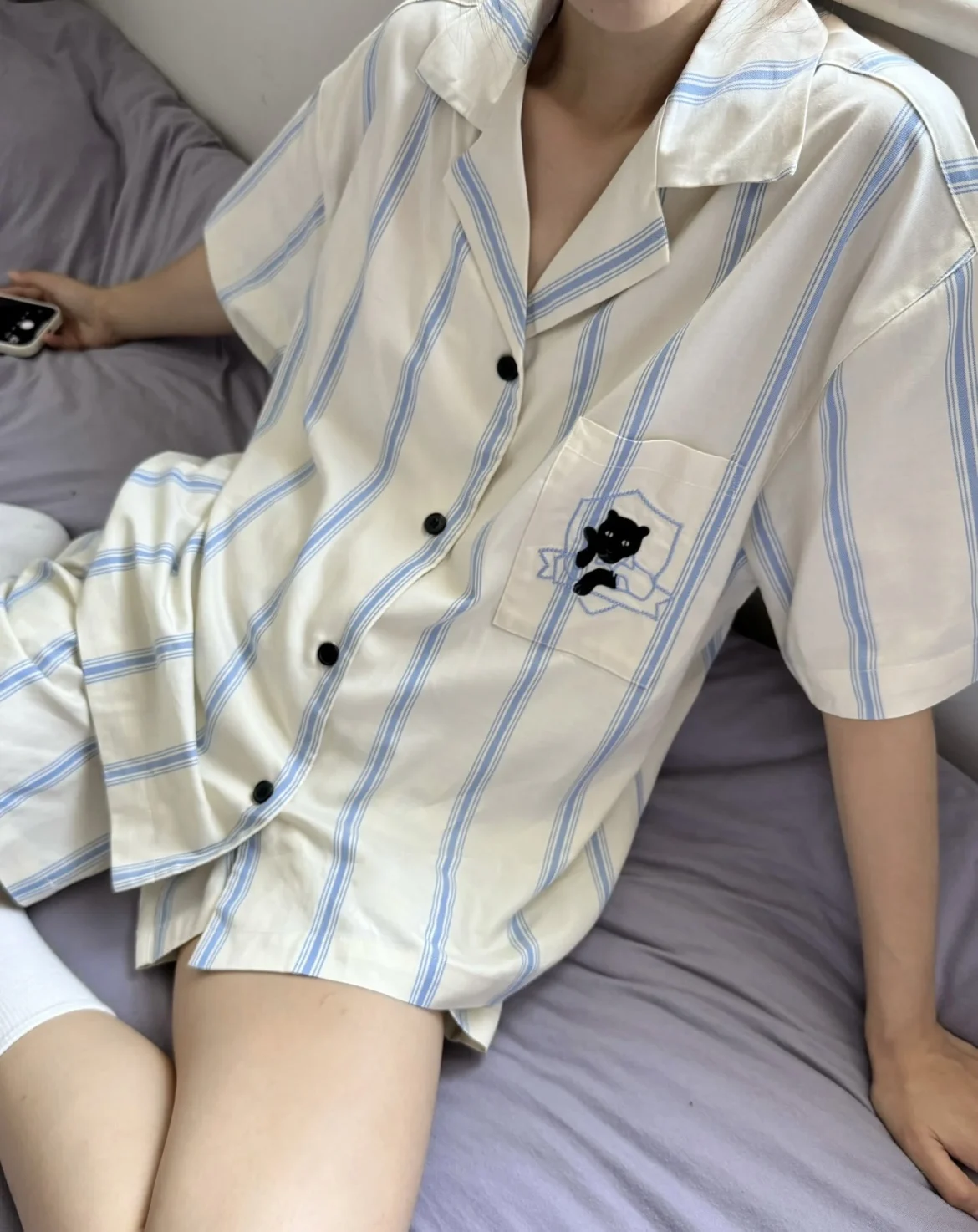 Couple Room Wear Ladies Pajamas  Women 2 Piece Set Outfit Men Sleepwear  Pajama Sets Summer Short  Trousers（50%cotton 50%TENCEL）