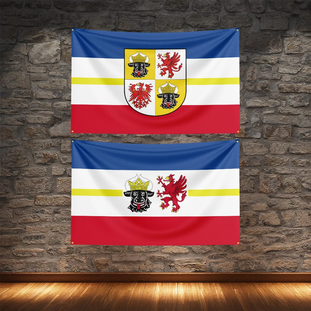

German regional flag single-sided printing Flag of Mecklenburg Western Pomerania