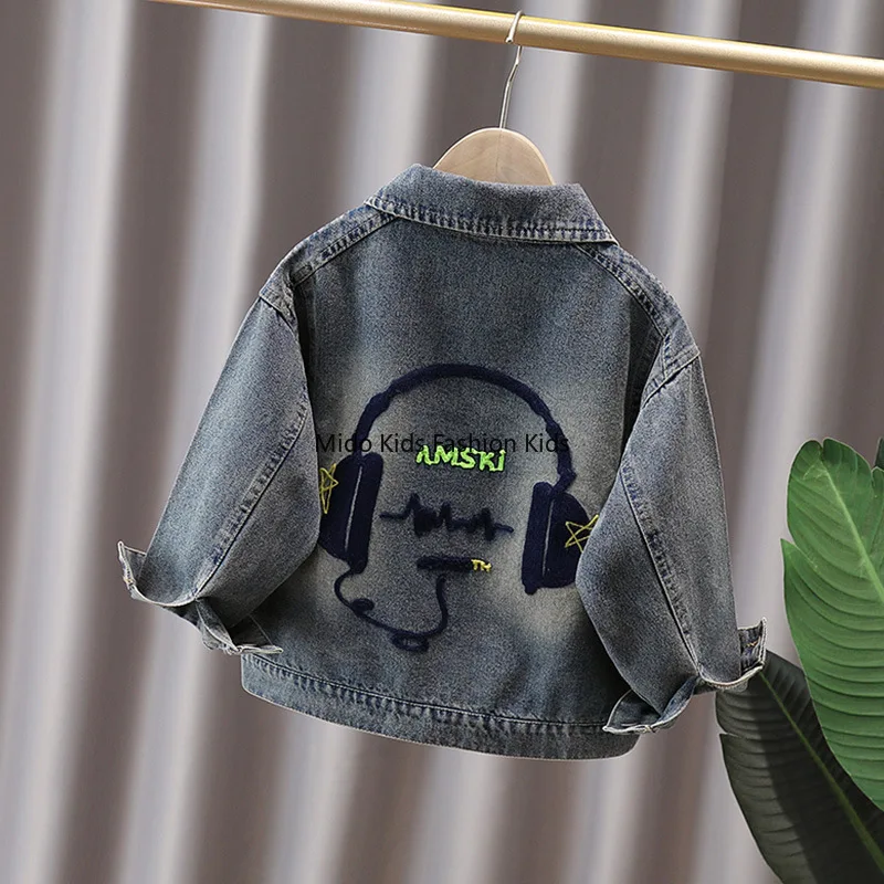Girls' Denim Jacket - Autumn Arrival Korean Style Little Ones Stylish  Super Cute Autumn Wear for Baby Girls Spring Autumn Tops