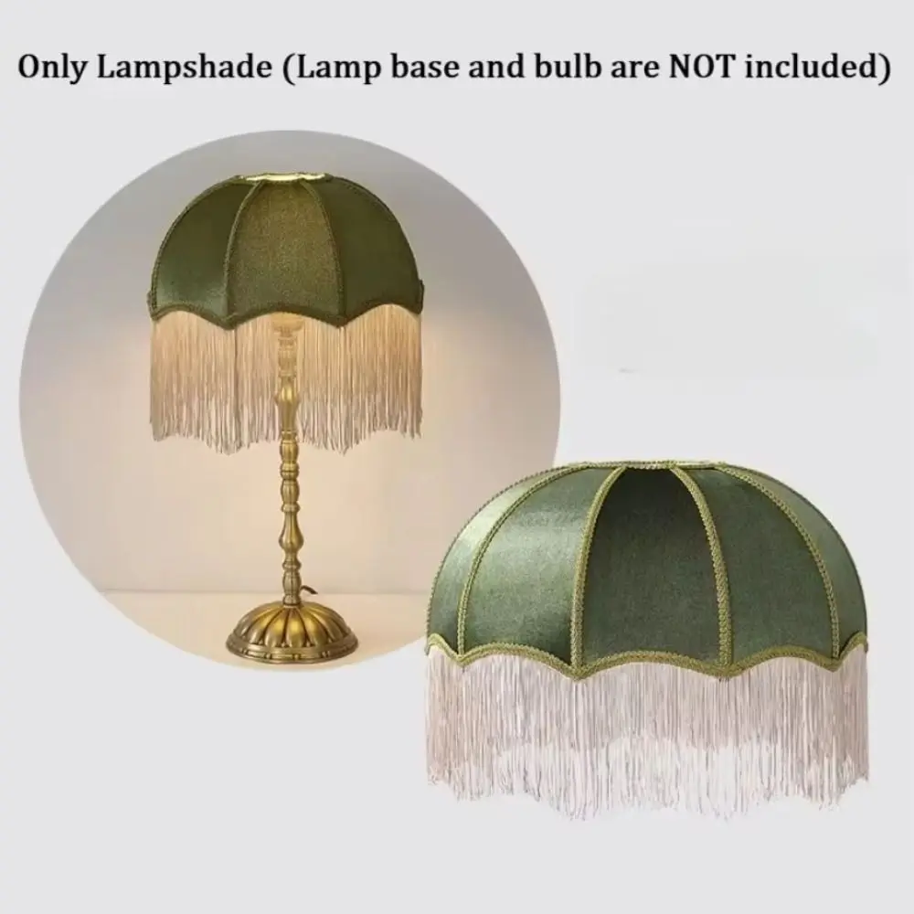 20CM 25CM 30CM Fabric Lampshade European-style Vintage Style Tassels E27 Lampshade Easy To Replace Premium Feel Retro Lampshade