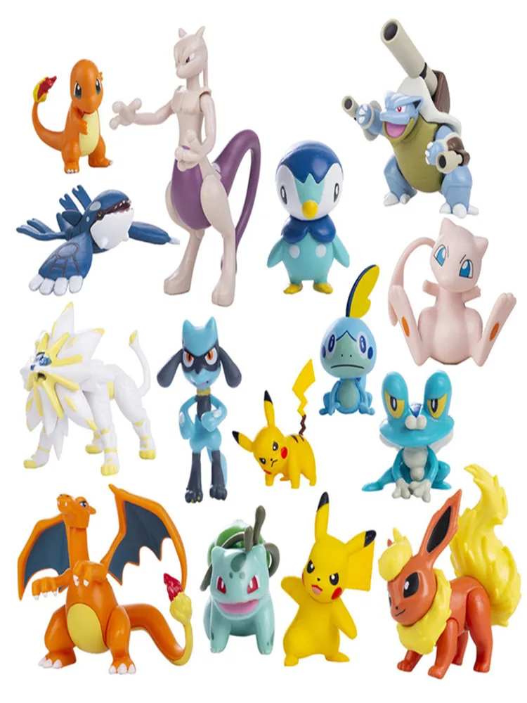 Pokemon Anime-Figur Pikachu Eevee Charizard Mewtwo Cartoon-Figuren-Sammlung Modell Taschenmonster Actionfiguren Geburtstagsgeschenk