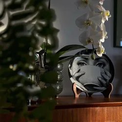 Popular style face plate wall decoration ceramic crafts wall hanging model house living room background wall art hanging paintin