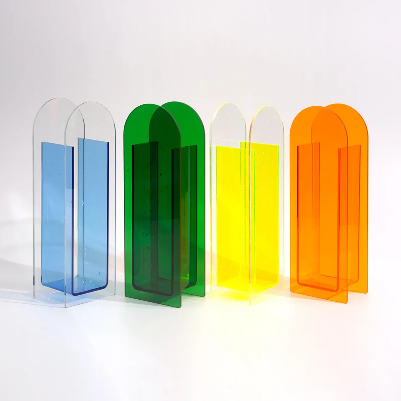 Ins Vase Ornament Acrylic Vase Simple Decoration Transparent Flower Vase Living Room Dining Table Hydroponic Flower Planter