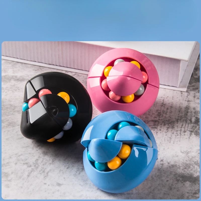 Three Sided Rotating Magic Ball Intellectual Fingertip Gyroscope Puzzle Decompression Desktop Finger Cube Toy Juguetes Present