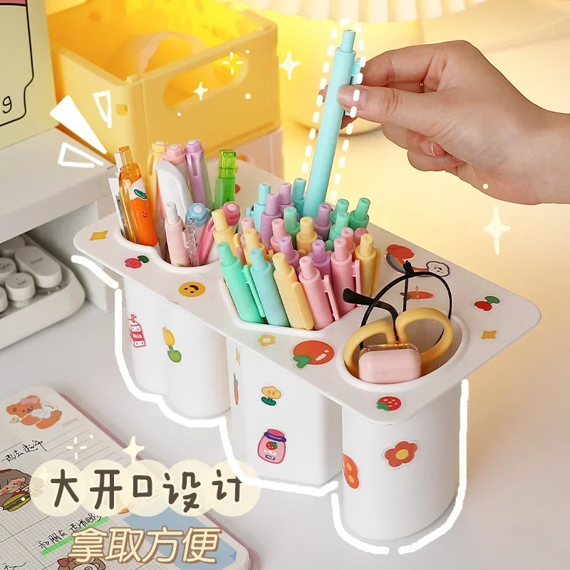 

Desktop Cute Storage Rack, Tableside Pen Holder Organizer, Desk Stationery Storage Box, Free Punch Japanese Pencil Box