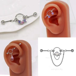 Pendientes Industrial Piercing Accessories Helix Jewelry Industrial Earrings Ear Studs Cartilage Loop Earings 16g Body Pircing