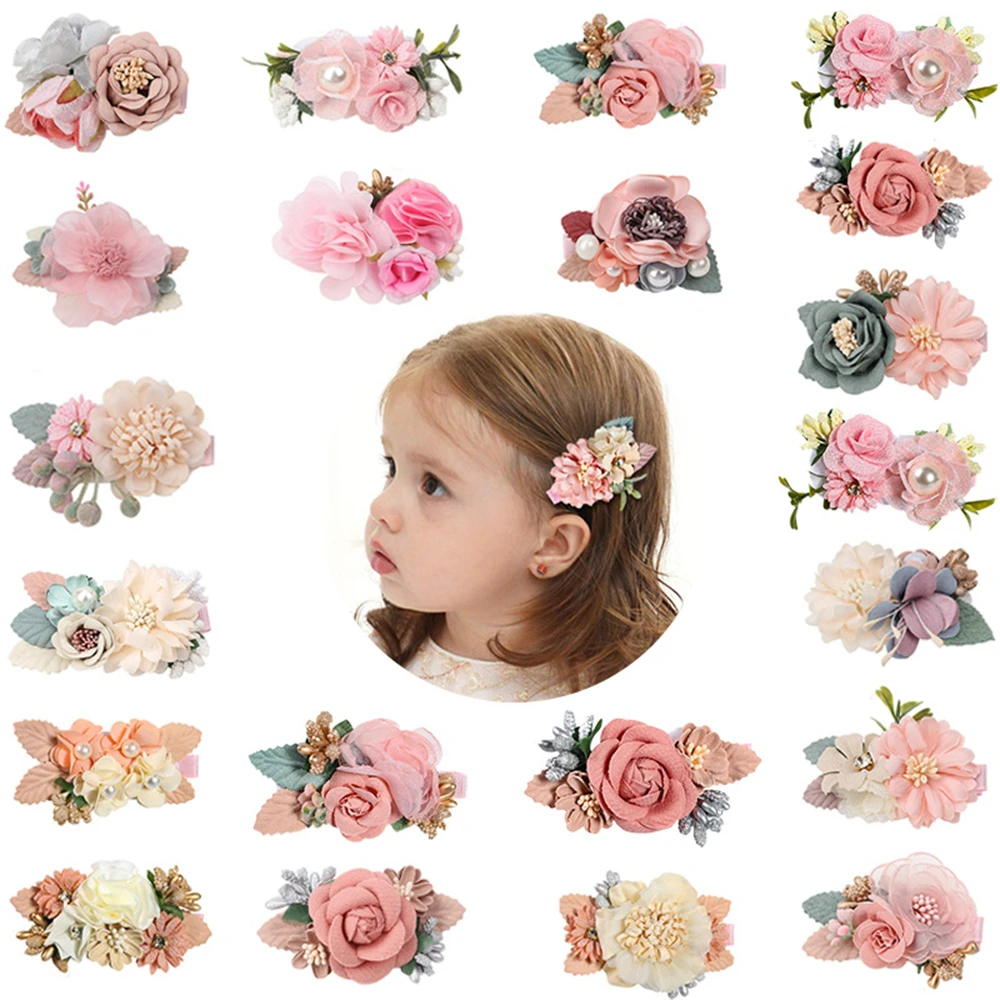 

3Pcs/Set Hair Accessories Lovely Baby Headband Fake Flower Nylon Hair Bands Kids Artificial Floral Elastic Head Bands Headwear