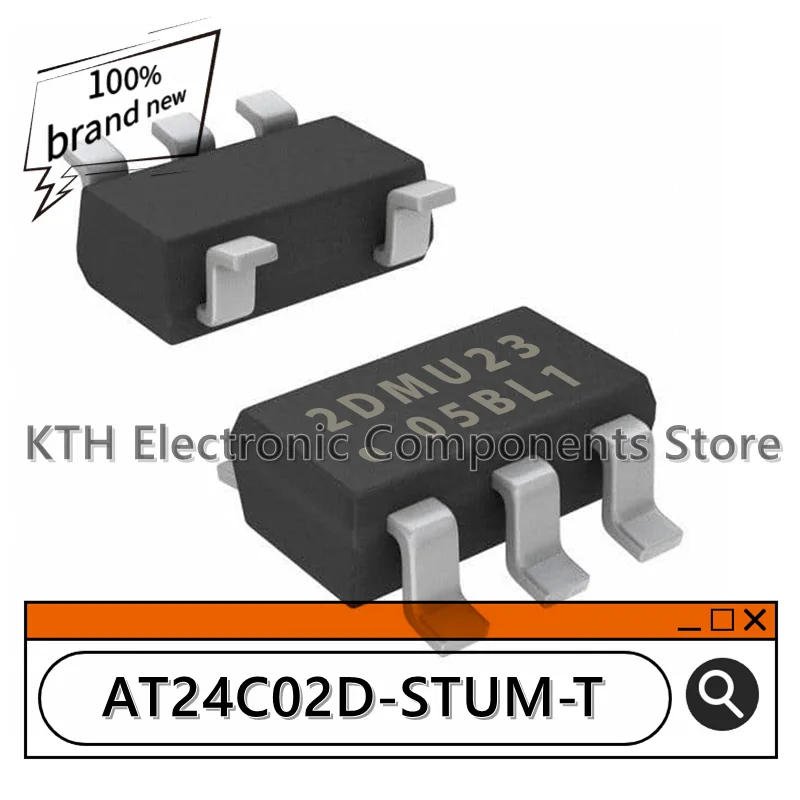 10PCS AT24C02D-STUM-T EEPROM Memory IC 2Kbit I2C 1MHz SOT-23-5 screen printing 2DMU