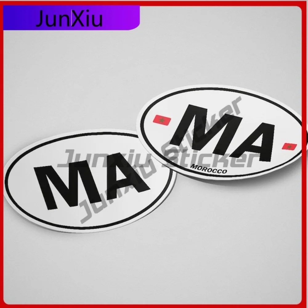

Morocco Flag Sticker Oval-shaped White and Black Country Unique Door Trim SUVs Waterproof Anti UV Auto Accessories Vehicle