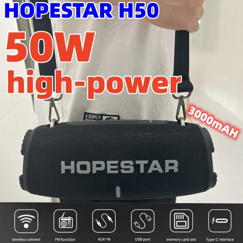 HOPESTAR H50 High Power Portable Bluetooth Speakers Powerful Sound box Wireless Subwoofer Bass Mp3 Player Sound System Radio FM