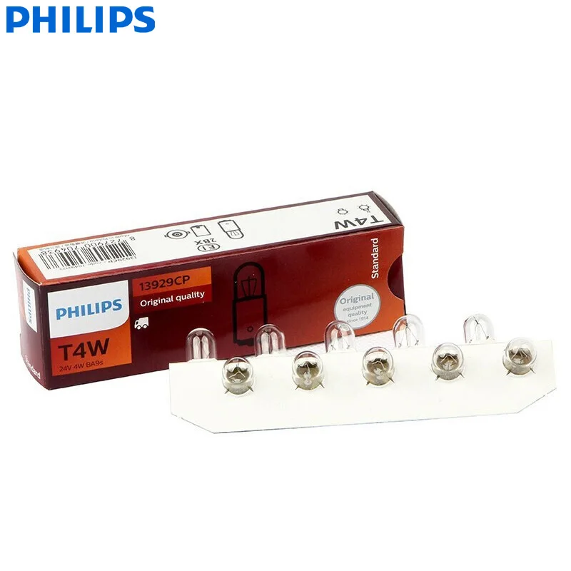 

Philips грузовик 24 В T4W 4 Вт BA9s стандартная внутренняя лампа оригинальные лампы для подсветки номерного знака 13929CP оптовая продажа 10 шт.