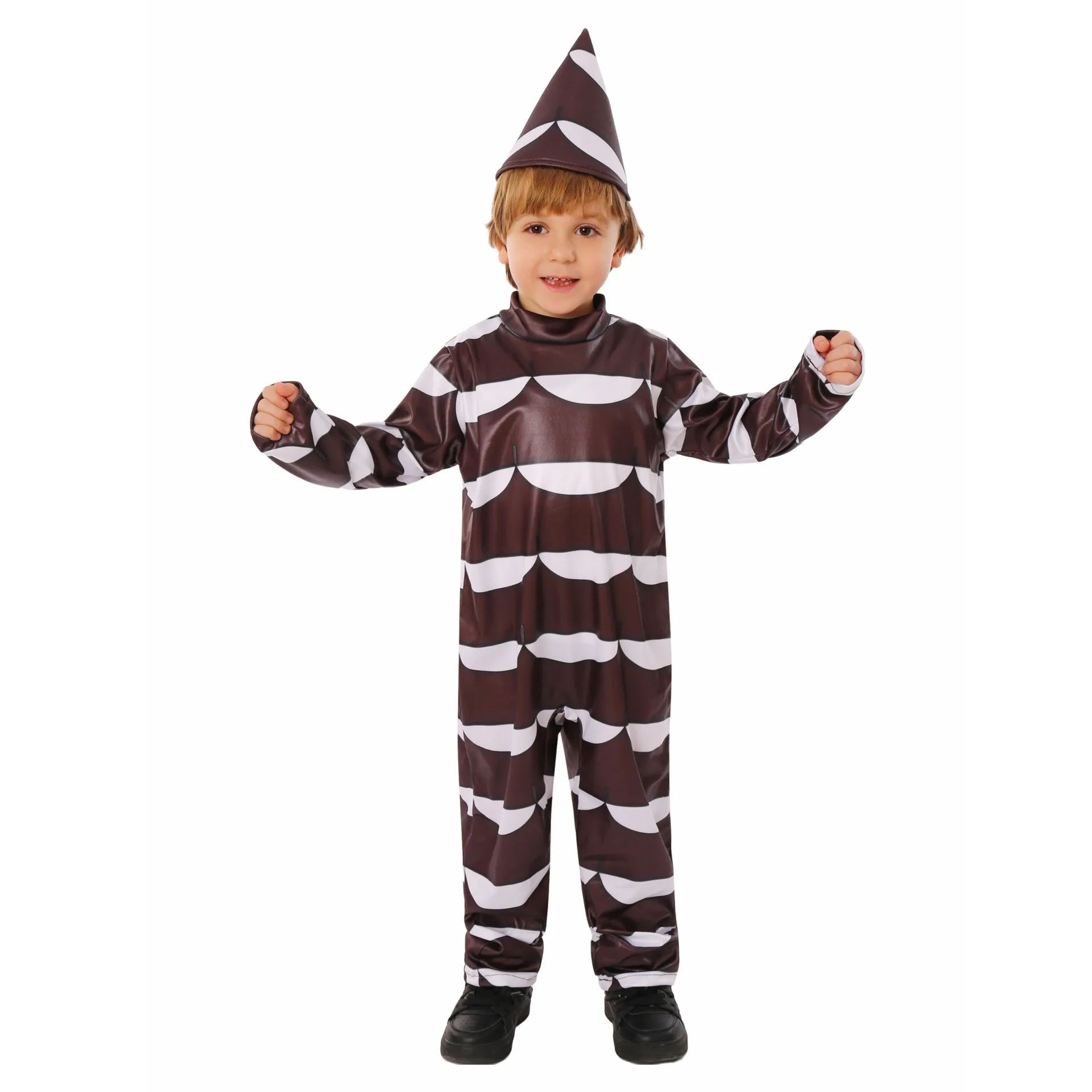 Chaqueta púrpura de Halloween para niños, uniforme de fábrica de Chocolate y sombrero de copa para Cosplay de película y trajes de fiesta de Halloween, conjunto de vestido