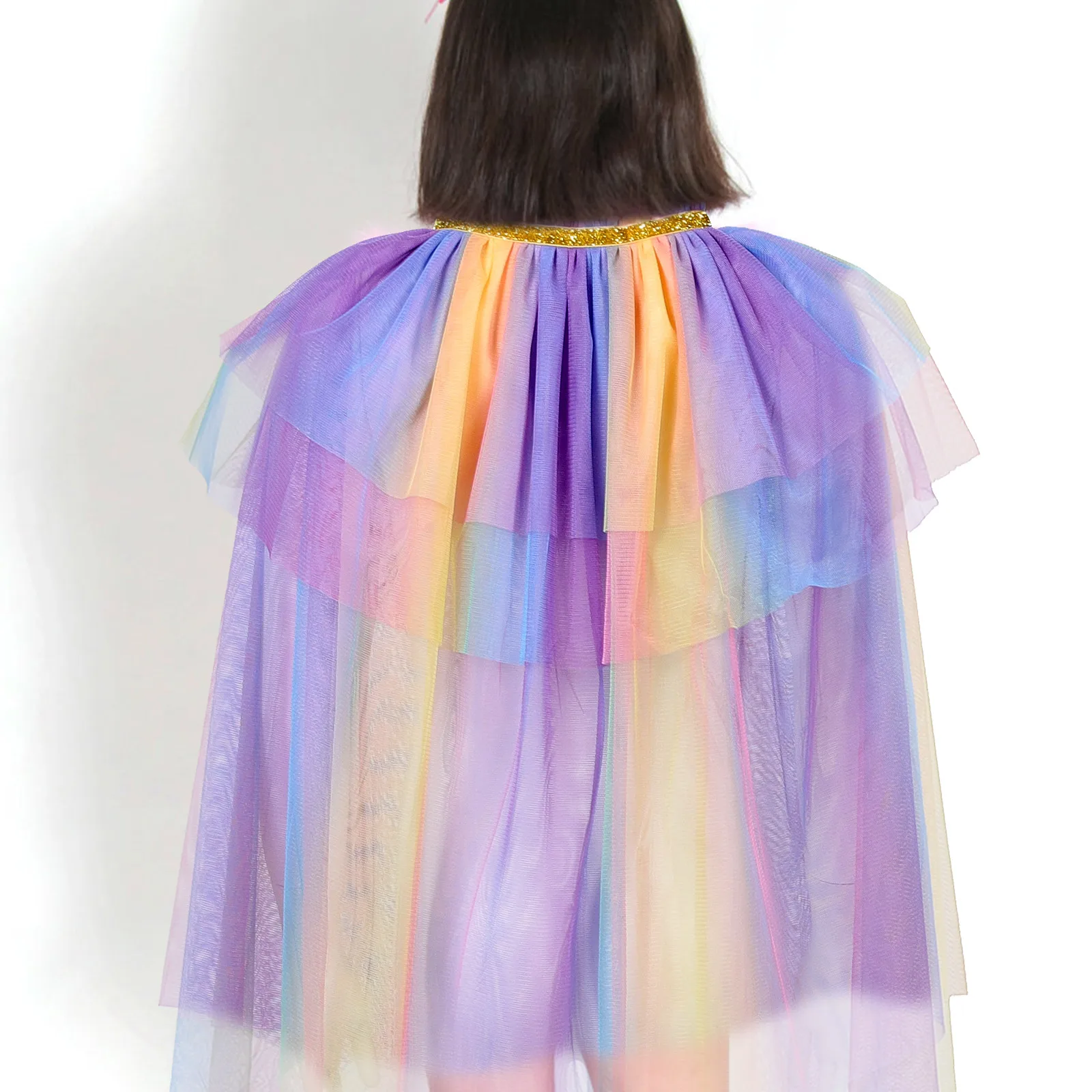 

Children Tulle Cape Cloak Dress up Costume Girls Lattice Toddler Hooded Breathable Comfortable Lightweight Vibrant Colors