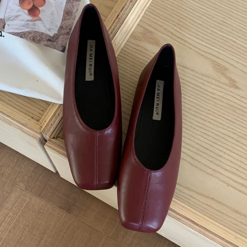 

Retro Square Toe Soft Sole Single Shoe For Women New Square Toe French Silver Grandmother Shoes Bean Shoes Mueller Shoes