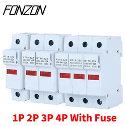 DIN Rail Fuse Base RT18-32 1P 2P 3P 4P 500-690V Short Circuit Protector 1-32A 10X38 RO15 Fuse With Indicator Light