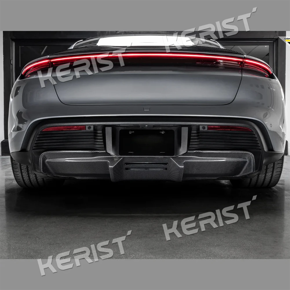 Body Kits Carbon Fiber Rear Bumper Diffuser LiP V Style Fits For Porsche Taycan Sedan 4Door 2020 up