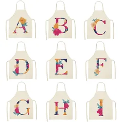 Colorful letter flower pattern kitchen apron for hostess hairdresser female kitchen apron home kitchen supplies