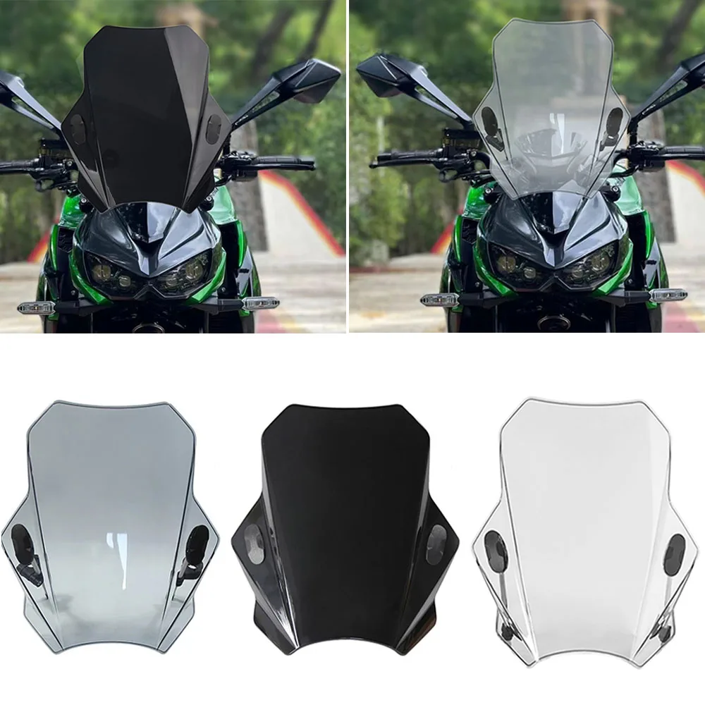 

For KAWASAKI Z1000 Z1000R Z125 Z250SL Z300 Z400 Z650 Z750 Z800 Z800E Z900 Z900RS Motorcycle Adjustable Windshield Universal