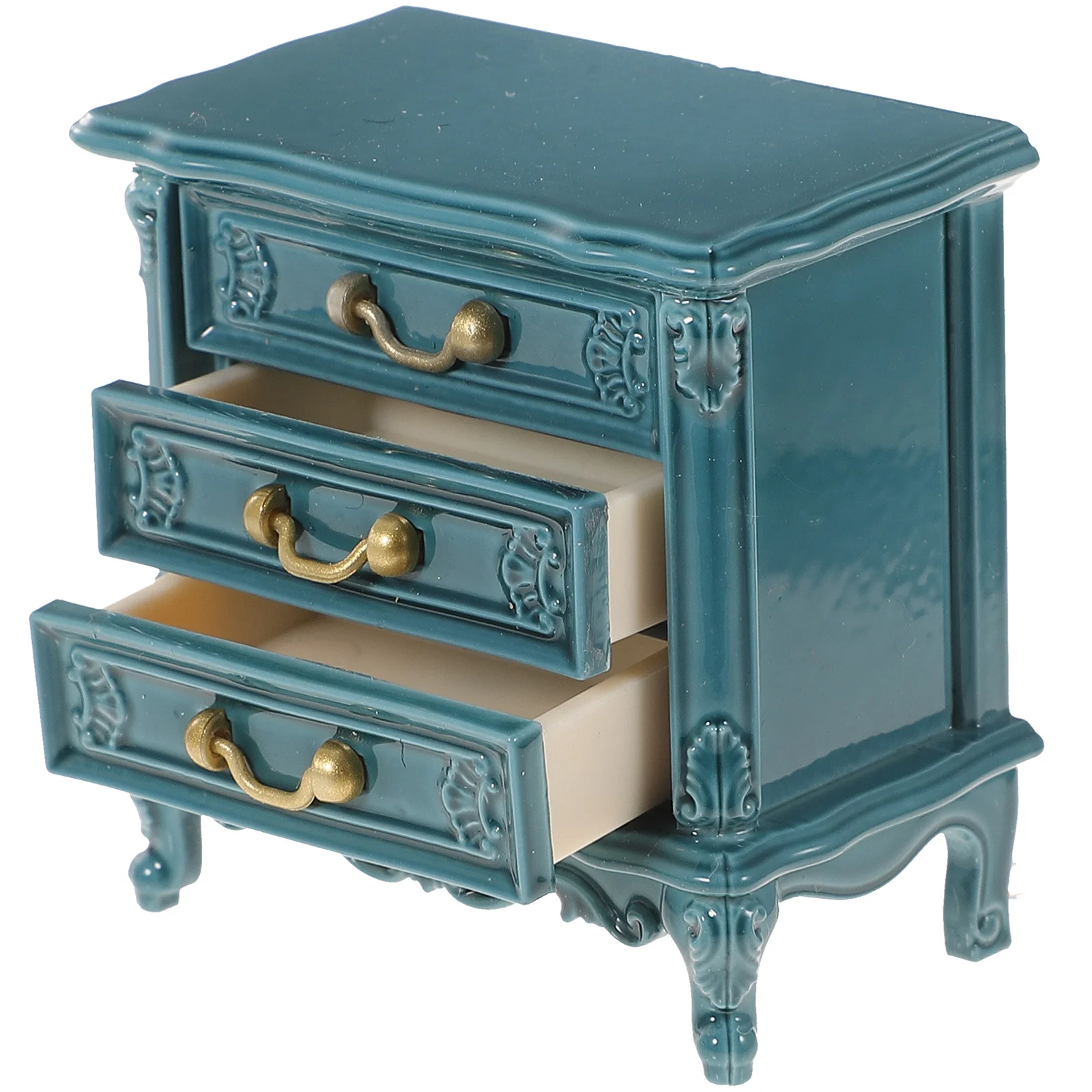 

Miniature Furniture Brown Tall Chest Toy Kids Dresser for Mini House Decor Display Cabinet Accessories Simulated Living Room