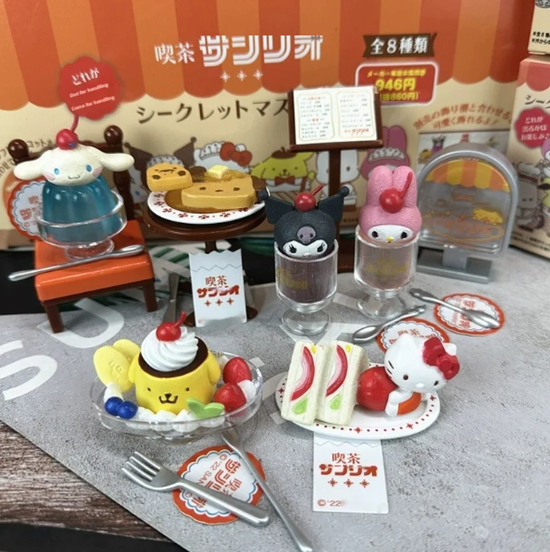 

Ретро кофейни серии слепая коробка Kuromi Cinnamoroll Make Tea фигурка милые детские игрушки украшение для рабочего стола рождественские подарки