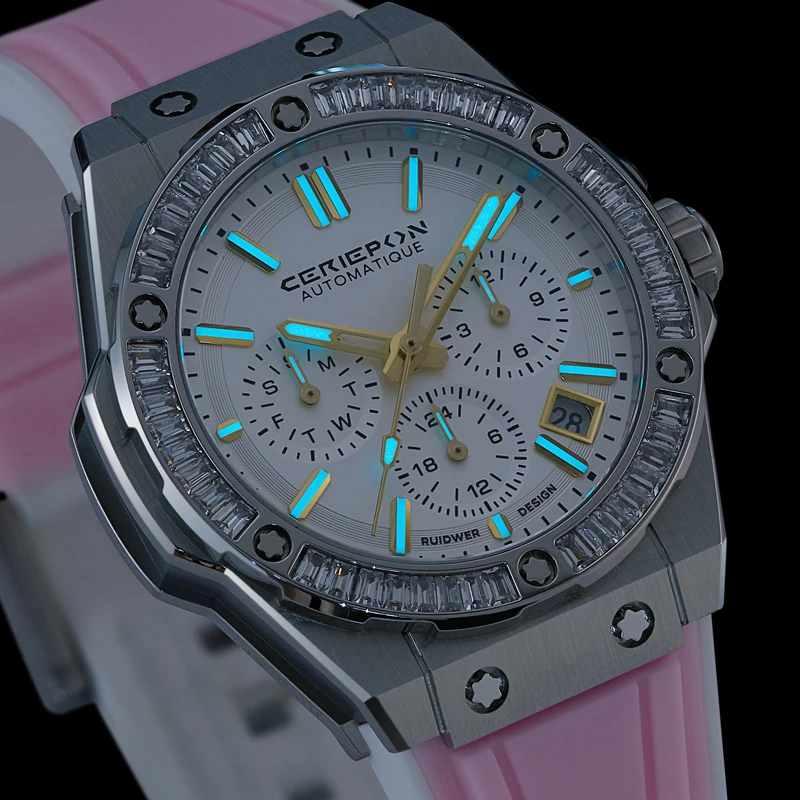 2025 أفضل ماركة باجاني تصاميم المرأة الحركة التلقائية ساعة ميكانيكية الياقوت كريستال فاخر الماس ساعة اليد للسيدات #6