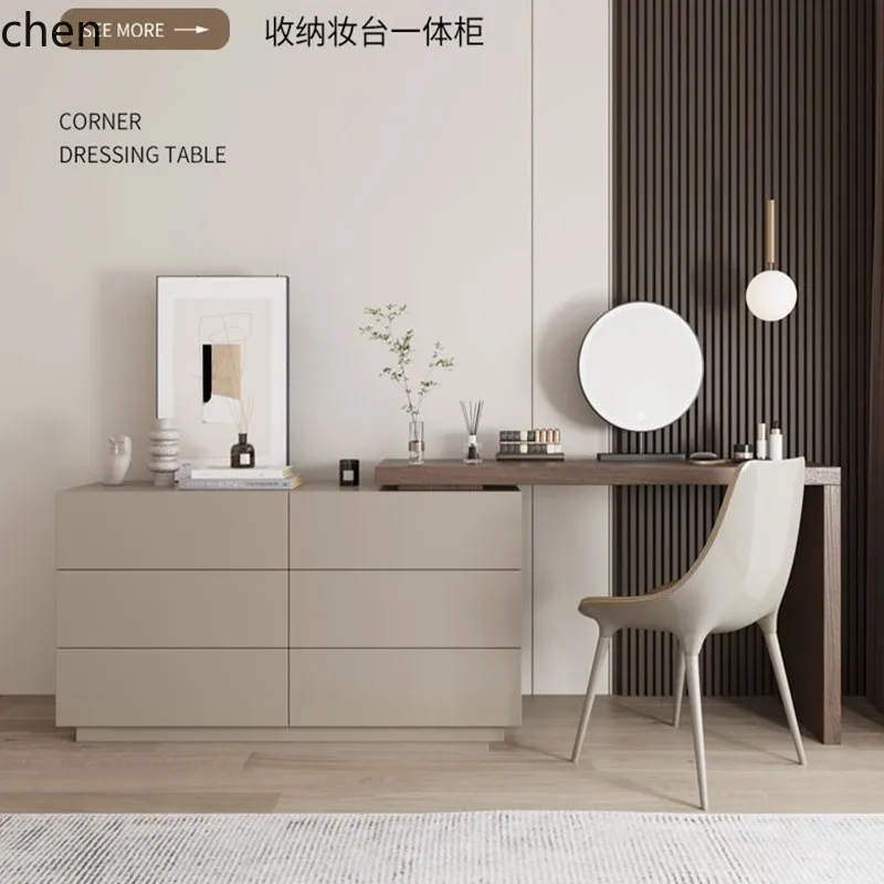 LXC Lacquered Dressing Table Modern Simple Bedroom Integrated Desk TV Cabinet Storage Makeup Table
