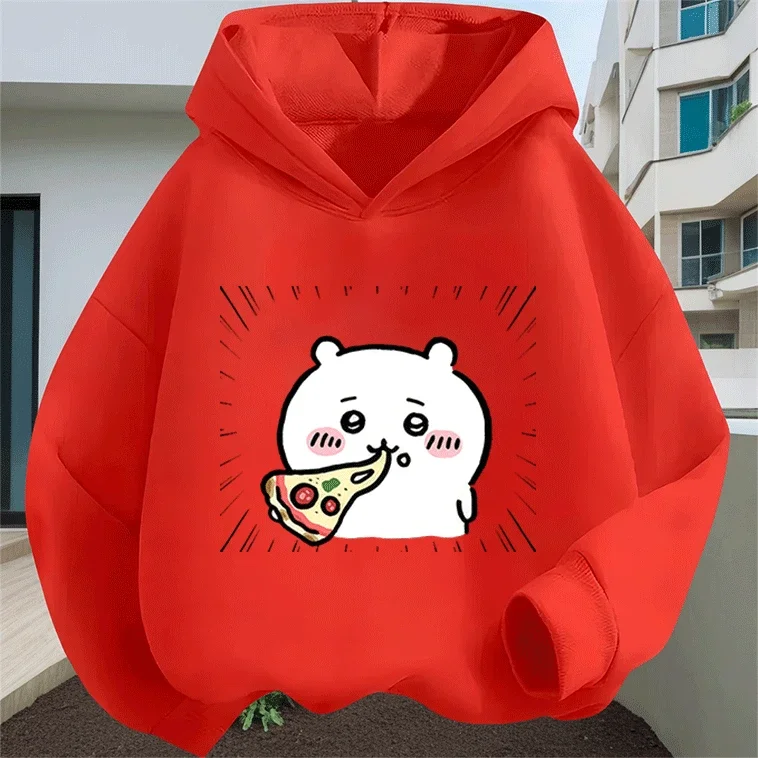 

2026 Warm Cotton Chiikawa Cartoon Print Hoodie Autumn Winter Kids 2-14Y Hot Sale