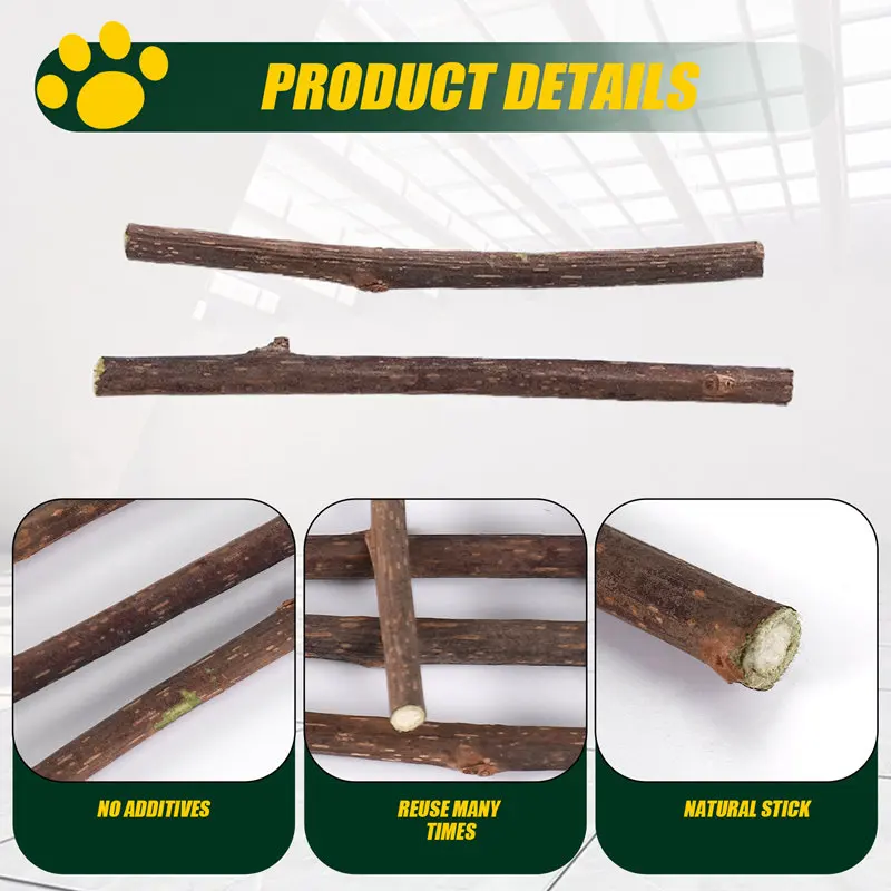 

15Pcs Natural Silvervine Sticks for Matatabi Chew Sticks Teeth Molar Chew Toys for Cat Teeth Cleaning-A51M
