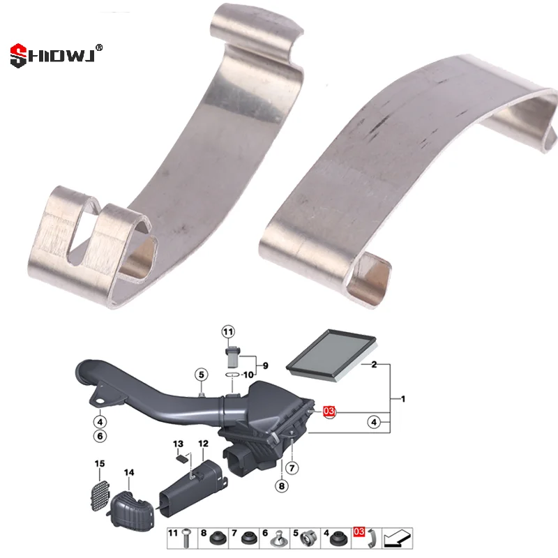 

2Pcs 13711716113 Engine Air Filter Housing To Mass Air Flow Spring Clip For F20 3 Series F30 F35