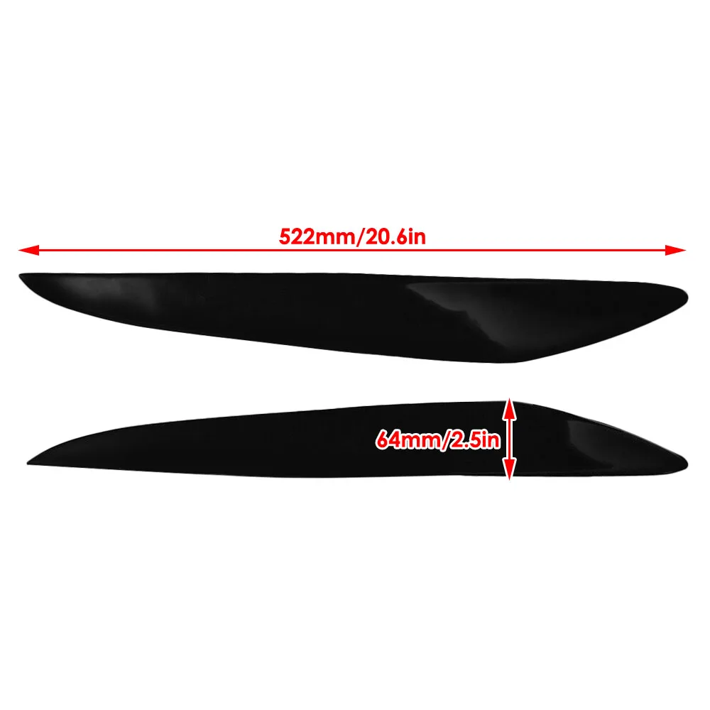 2pcs Gloss Black Front Headlight Eyelids Eyebrow Stickers Cover Trim For Mazda 3 Mazda3 JDM 2010 2011 2012 2013 Car Accessories