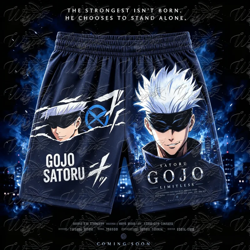 Unisex Anime Jujutsu Kaisen Satoru Gojo 3D Quick Dry Sports Shorts Summer Manga Streetwear Soccer Basketball Gym Short Trousers