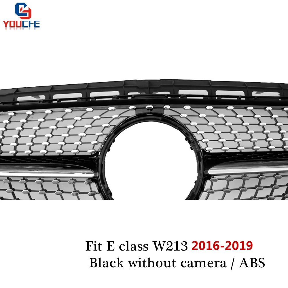 W213 W238 Diamonds Grille Front Bumper Grill Mesh For Mercedes W213 E Class 2016-2019 E350 E300 E400 4-door Saloon