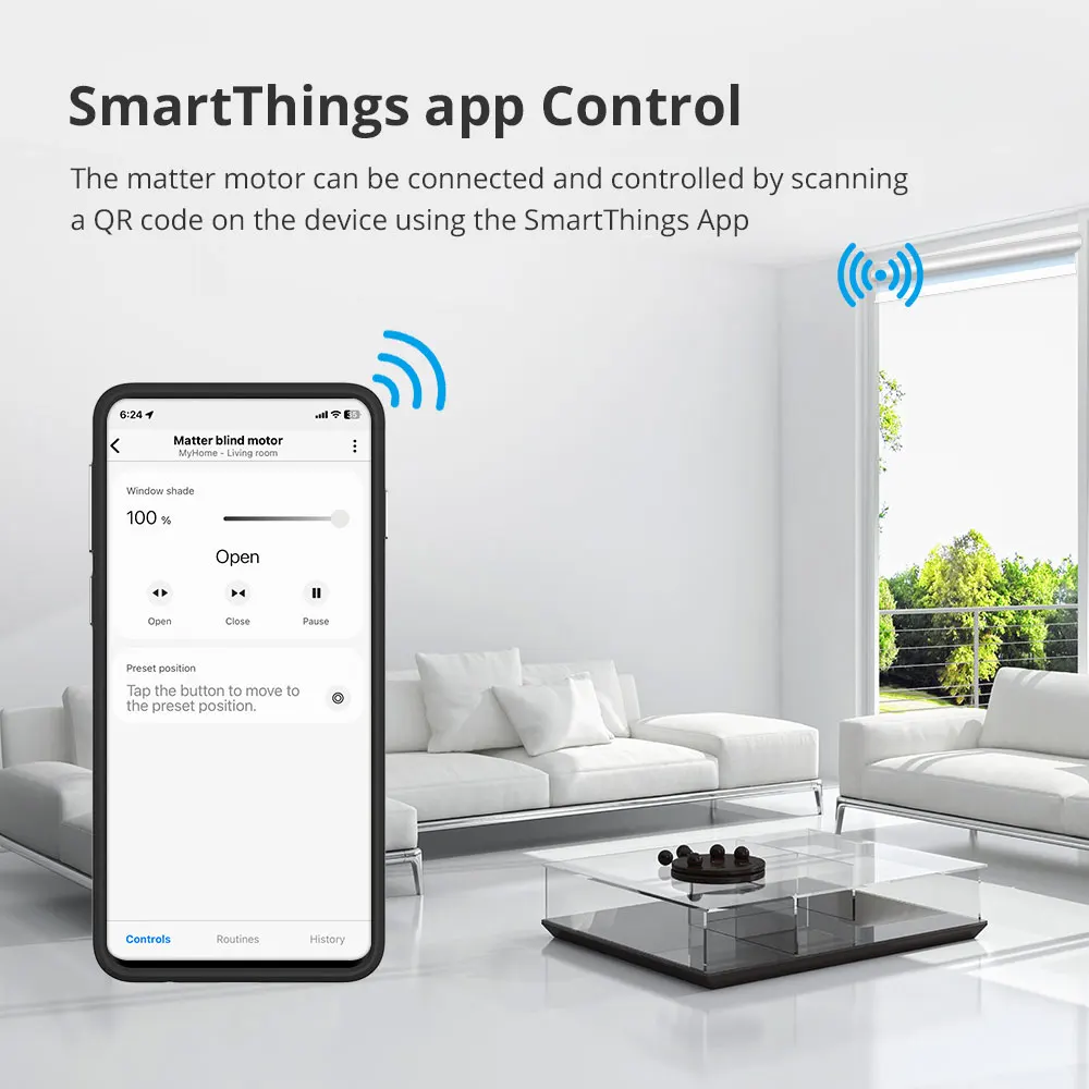 Zemismart Matter Over WiFi Smart Roller Shade Motor for 37 38mm Tube Siri Google Home Smartthings Control