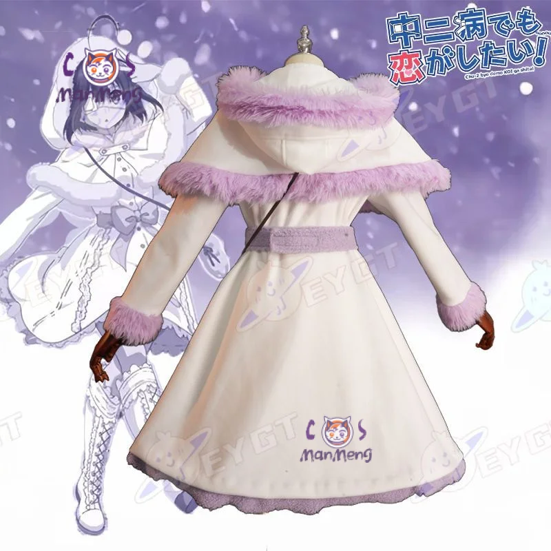 تاكاناشي ريكا أنيمي الحب Chunibyo الأوهام الأخرى تأثيري حلي معطف الشتاء الدافئ الحلو الفتيات هالوين كرنفال موحدة جديدة