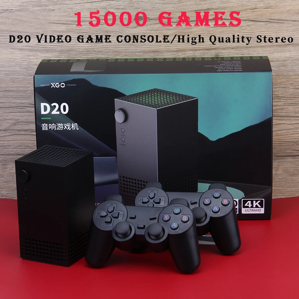 

D20 Audio Video Game Console 2.4G Double Wireless Controller 4K HD 15000+ Games For PS/GBA/FC/SFC with Blue-tooth HiFi Stereo